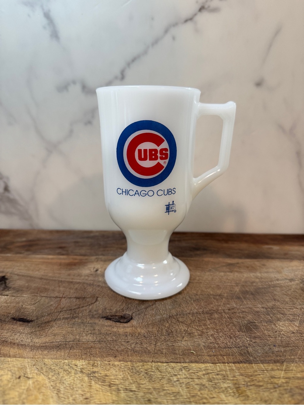 Vintage Chicago Cubs Milk Glass Coffee Mug
